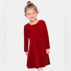 Children’s Place Red Velvet Long Sleeve Dress